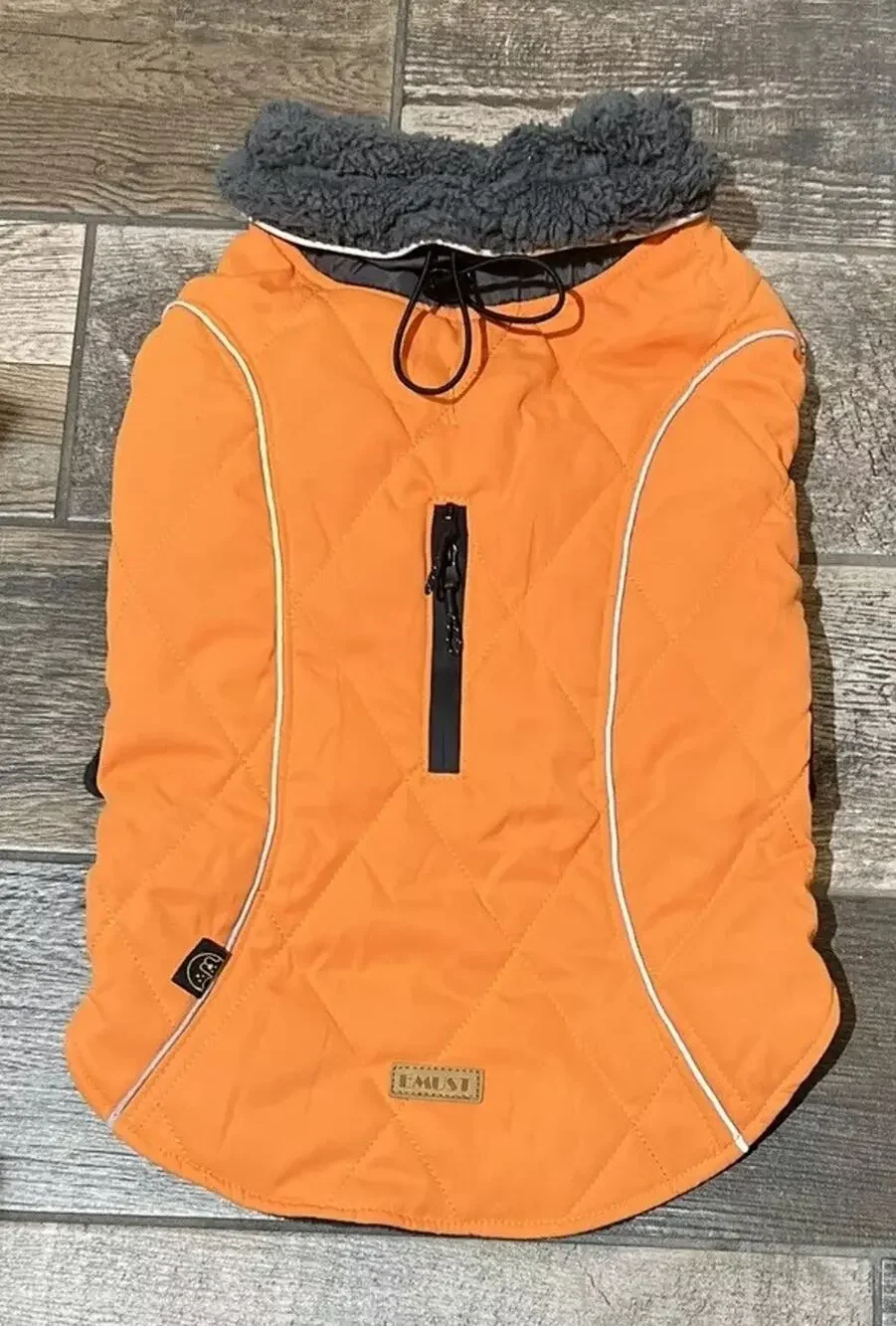 EMUST Doggy Quilted Fleece Orange Jacket Size L